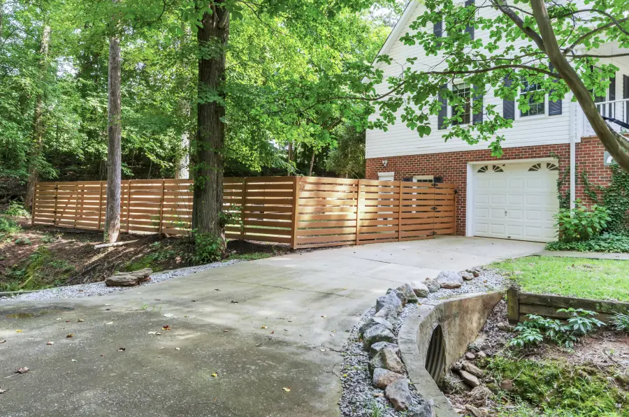 Fenced driveway